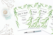 Leafy Watercolor Wedding Invitation, an Invitation Template by Love Design (Thumbnail 6 of 7)