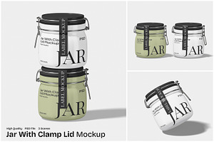 Jar With Clamp Lid Mockup, a Packaging Mockup by Unerispace
