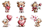 Whimsical Valentine Teddy Bear, an Illustration by DreamArtGraphic (Thumbnail 3 of 4)