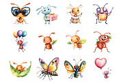 Happy Cute Ants Cartoon Clipart, a Graphic by CitraGraphics (Thumbnail 2 of 4)