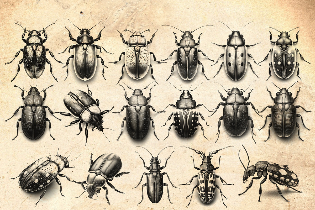 Beetle & Insect Procreate Stamps, a Brush Add-On by CreativeProBrushes (Photo 2 of 5)