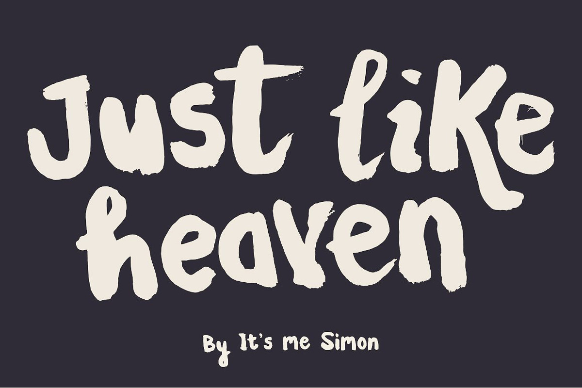 Display font Just like heaven brush