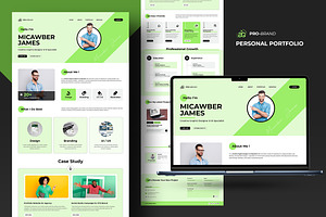 Personal Portfolio Website Layout, a Landing Page Template by Spark_Creative