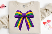 Faux Yarn Mardi Gras Coquette Bow, an Illustration by DreamCafeArt (Thumbnail 5 of 8)