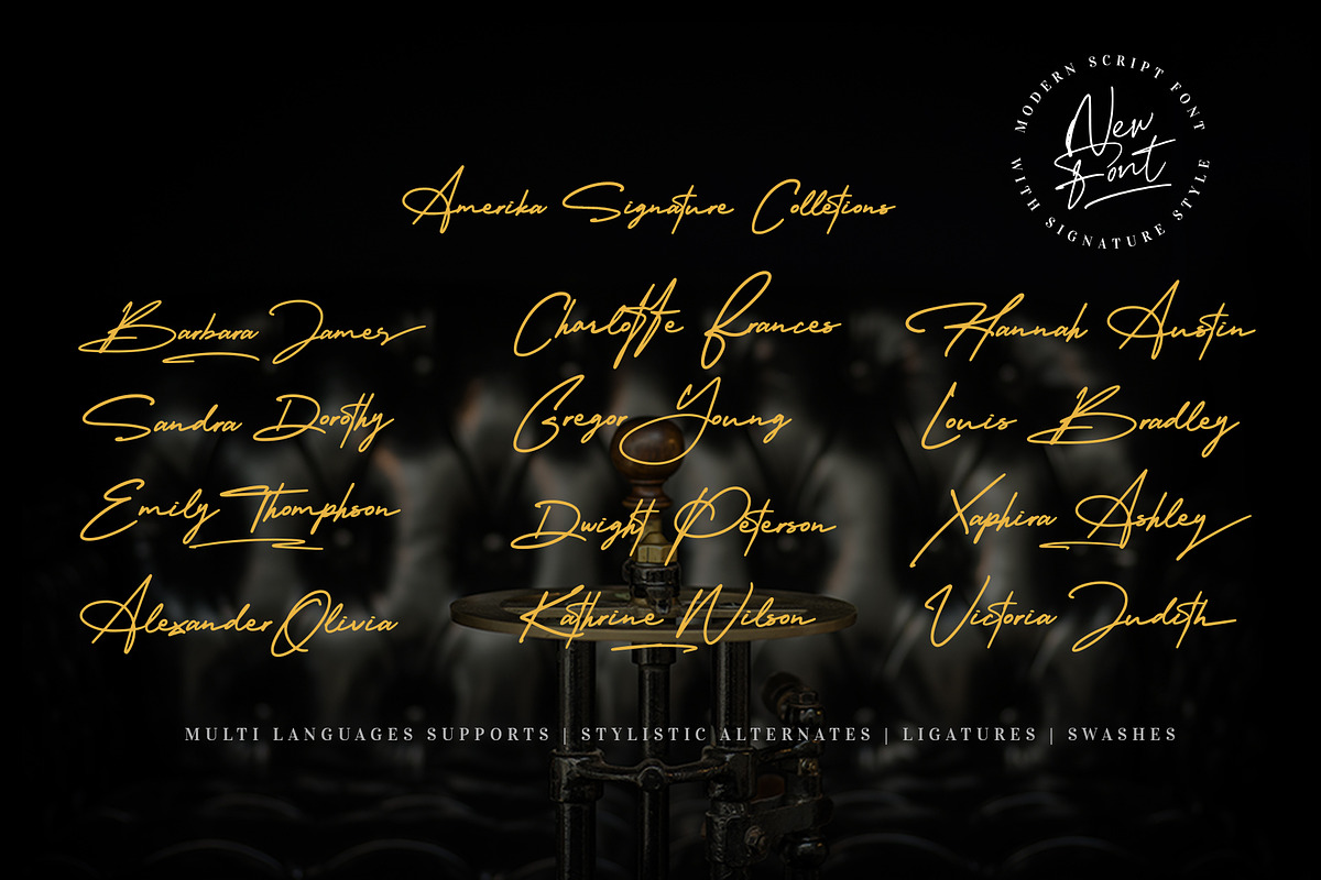 Amerika Signature, a Script Font by Scratch Design (Photo 5 of 8)