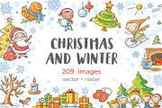 Cartoon Christmas and Winter Bundle, an Illustration by Bubert Art (Thumbnail 1 of 4)
