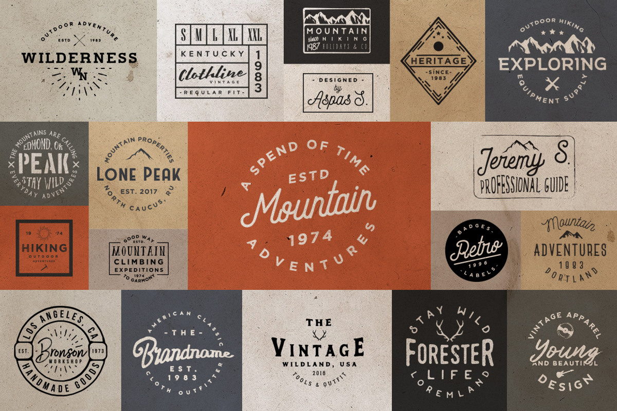 [vol. 2] 20 Minimal Retro Badges, a Branding & Logo Template by Roman Paslavsky (Photo 1 of 8)