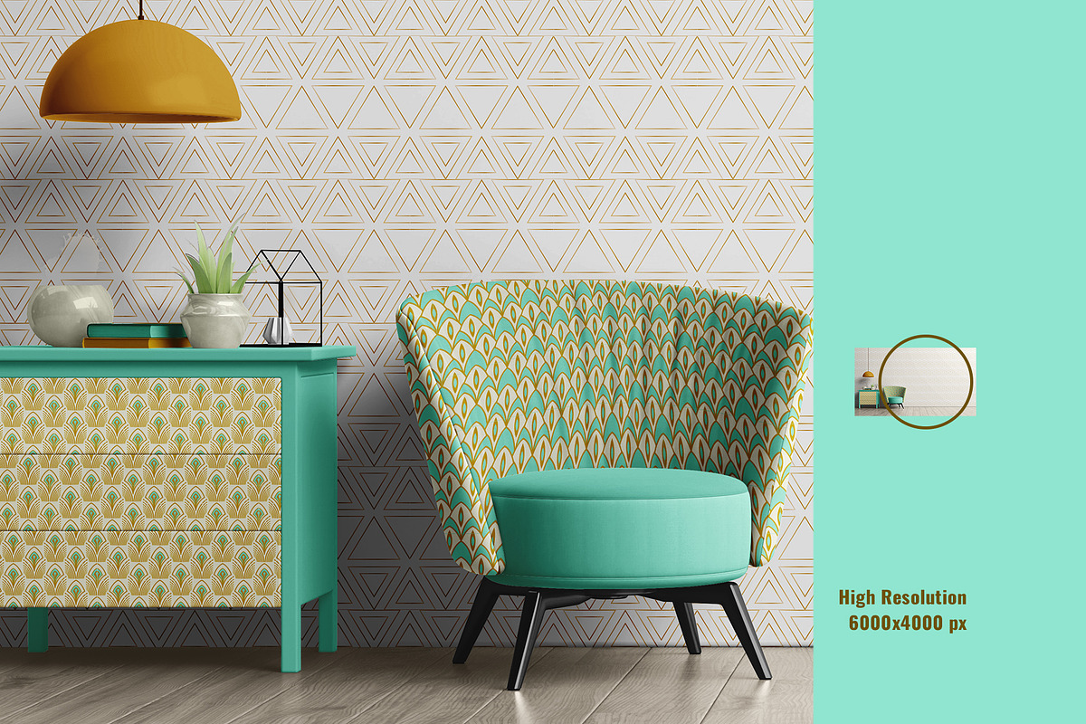 Wallpaper Scene Mockup Pack, a Household Mockup by Designertale (Photo 4 of 7)