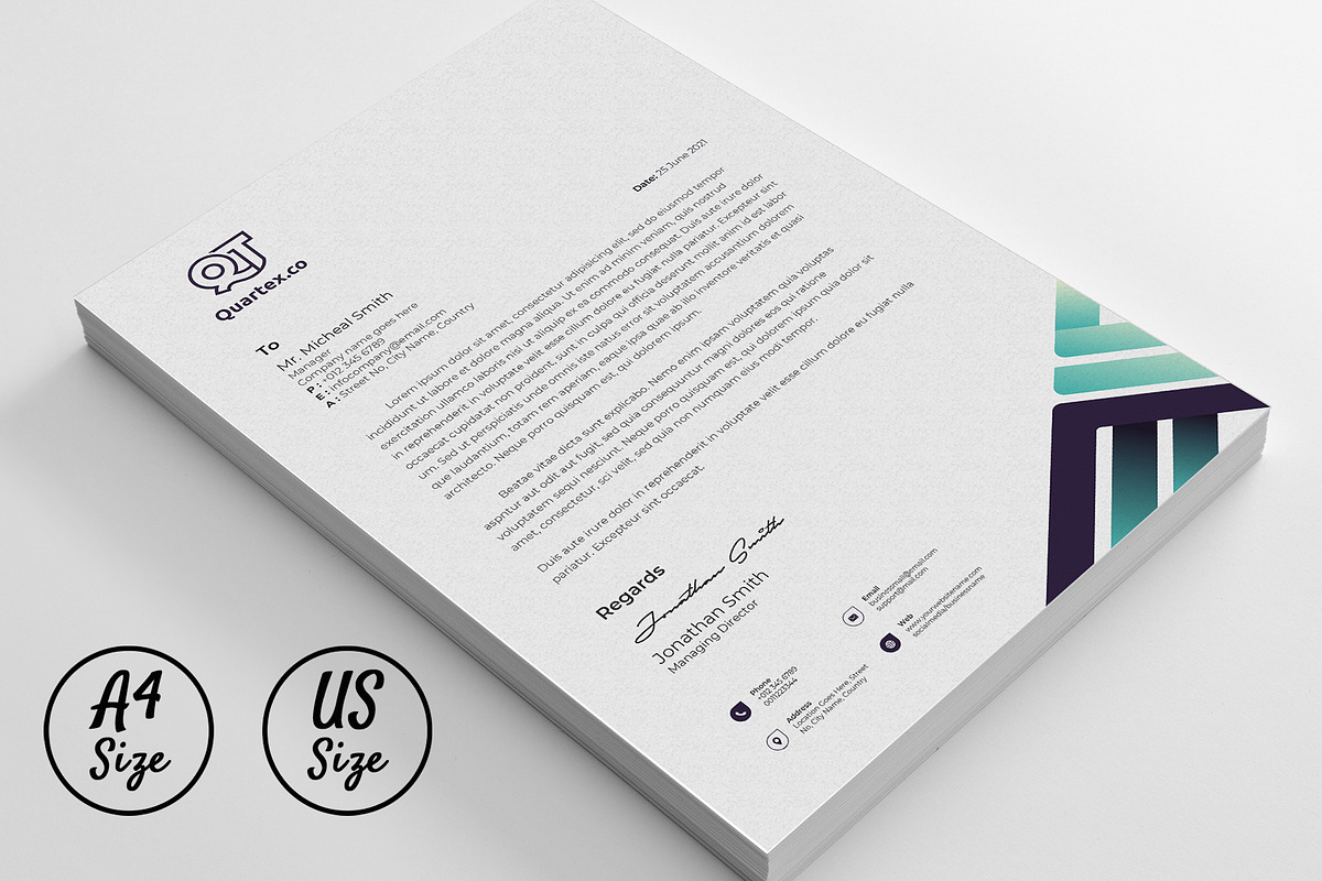 Letterhead Ms Word Google Docs Pages, a Stationery Template by Tbunny (Photo 4 of 5)