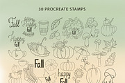 Happy Fall Procreate Stamps, a Brush Add-On by Mari_Caliart (Thumbnail 2 of 8)