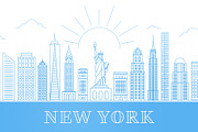 New York City - Skyline, an Outline Icon by Uniko Studio (Thumbnail 1 of 5)