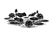 Lotus Pond Silhouette SVG Bundle, an Illustration by yasushie (Thumbnail 4 of 31)