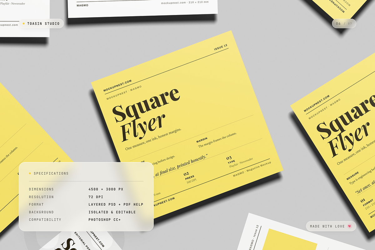 Square Flyer Mockup, an Advertising Mockup by Toasin Studio (Photo 6 of 7)
