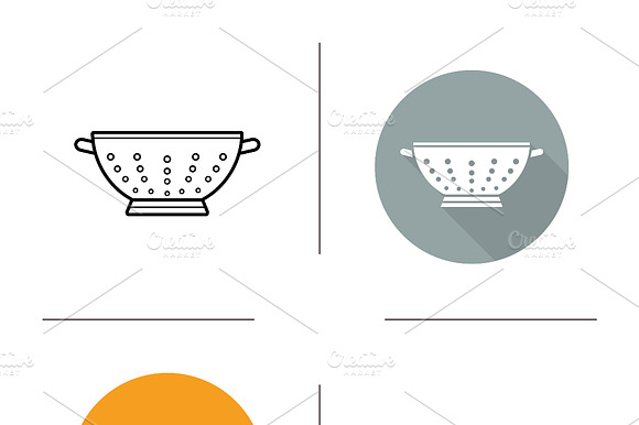 Sieve Icons. Vector