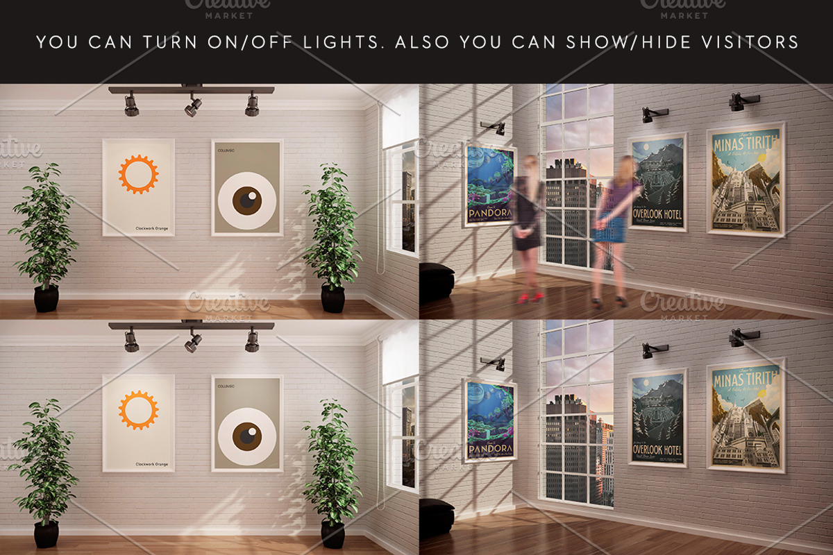 Gallery Mockup 2, a Print Template by Luuqas Design (Photo 4 of 6)