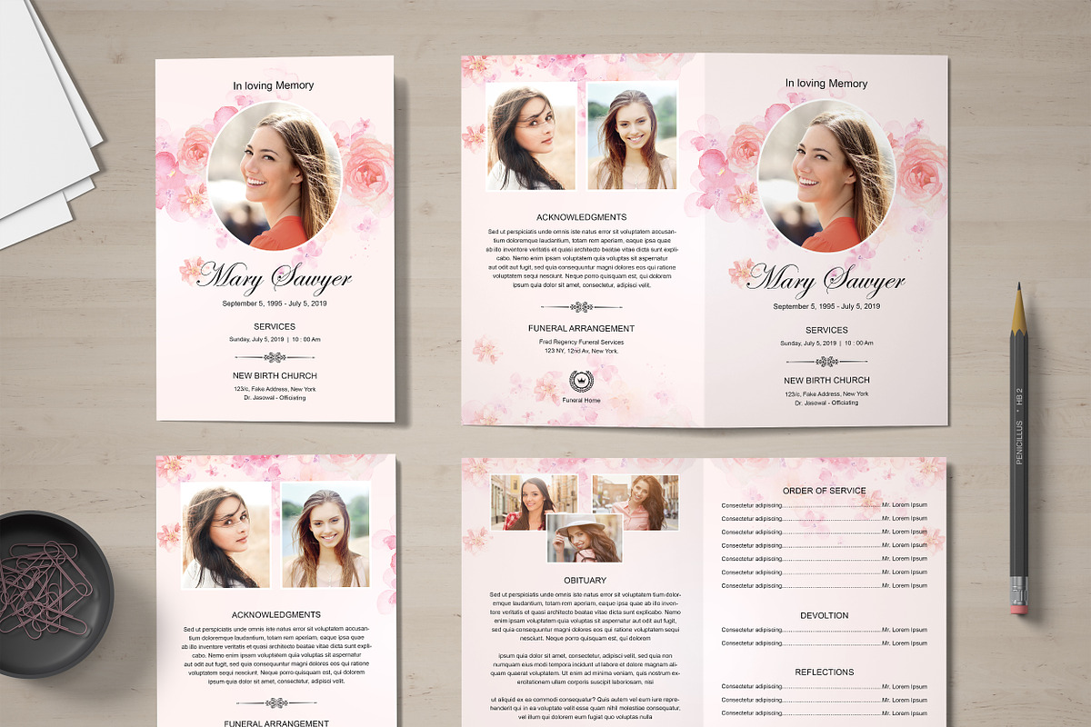 Funeral Program Template, an Invitation Template by TemplatesForest (Photo 3 of 3)