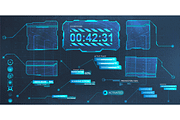 Futuristic screens HUD, UI, GUI, a Technology Illustration by SergeyBitos (Thumbnail 3 of 6)