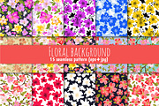 Floral background (15 patterns), a Pattern Graphic by Julycolor (Thumbnail 1 of 2)