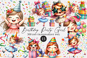 Funny Birthday Party Girl Clipart, an Illustration by Designworld (Thumbnail 1 of 4)