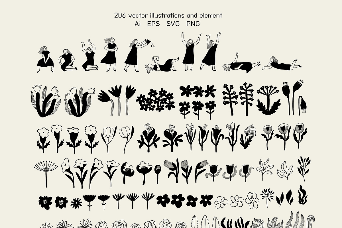 Mother Earth vector shapes and lines, a Decorative Illustration by Annakniaz (Photo 10 of 15)