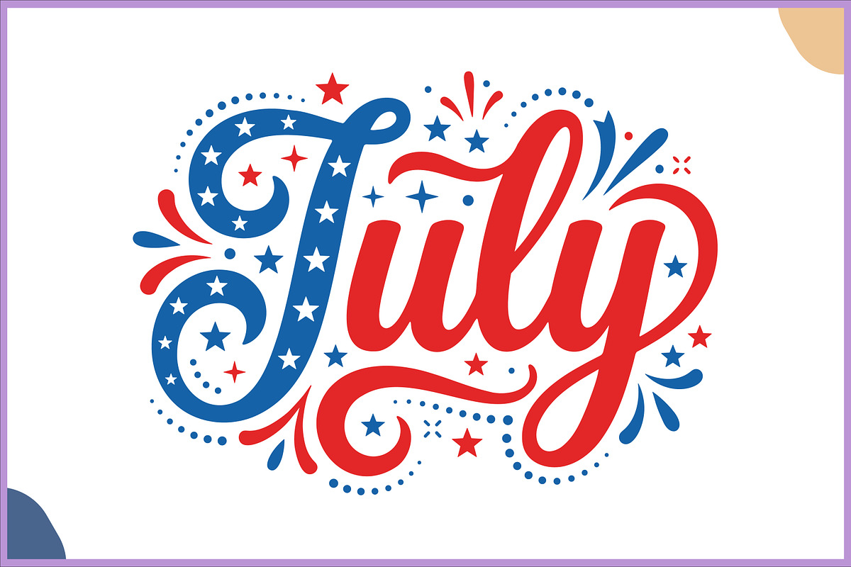 Patriotic 4th of July Lettering SVG, an Object Illustration by Gfx Expert Team (Photo 3 of 3)