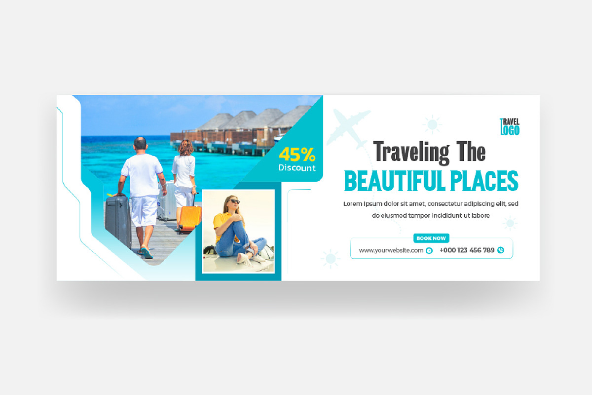 Holiday travel agency Facebook cover, a Social Media Template by Mk_Studio (Photo 3 of 10)