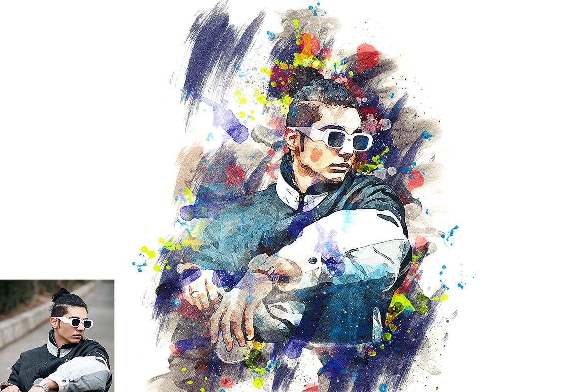 Extreme Watercolor Photoshop Action, an Action Add-On by Studio Retouch
