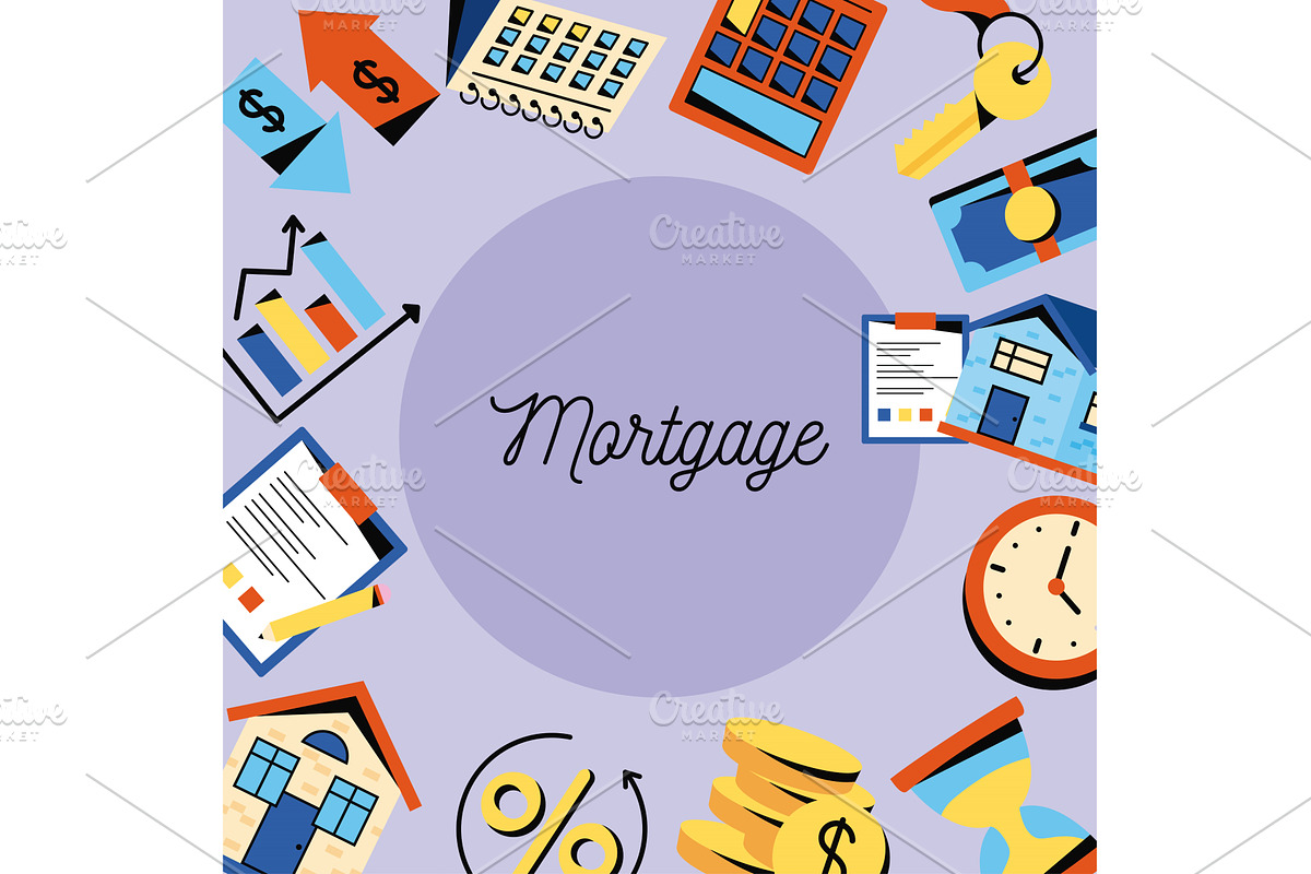 mortgage and loans frame, an Object Illustration by studiogstock
