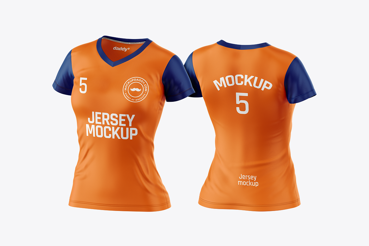 V Neck Women Jersey Mockup, a Product Mockup by Mockupdaddy (Photo 7 of 10)