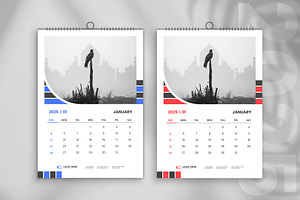 2025 wall calendar design template, a Stationery Template by Tanmoy Topu