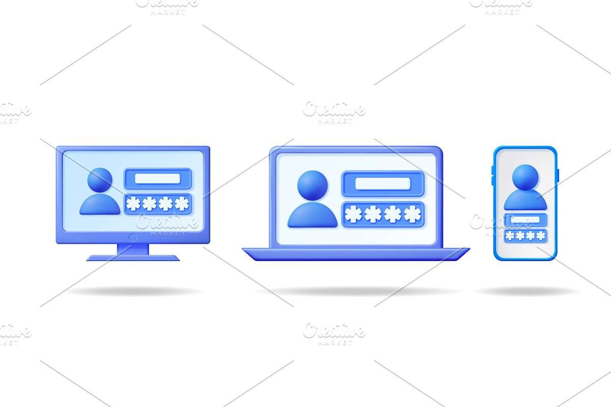3d vector illustration set of user, a Technology Illustration by Abscent