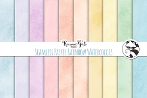 Seamless Pastel Rainbow Watercolors