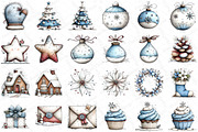 Whimsical Icy Blue Christmas Bundle, an Illustration by DreamPrint404 (Thumbnail 2 of 5)