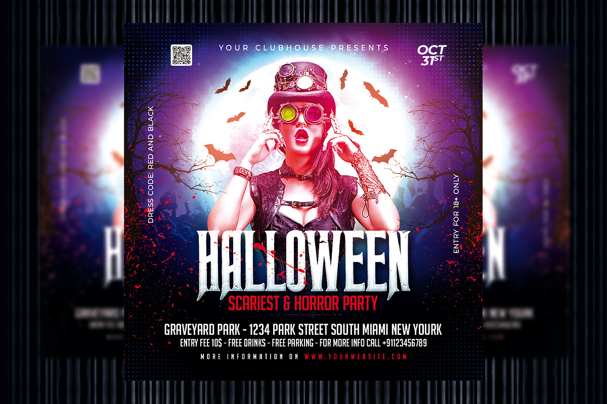 Halloween Flyer Template, a Templates & Theme by MithilaCreation (Photo 1 of 6)