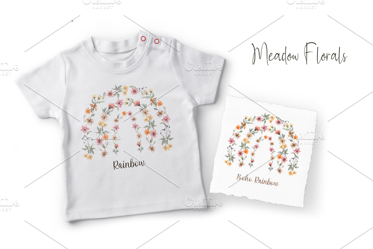 Watercolor Meadow Florals Set, a Decorative Illustration by MayaNavits (Photo 7 of 8)