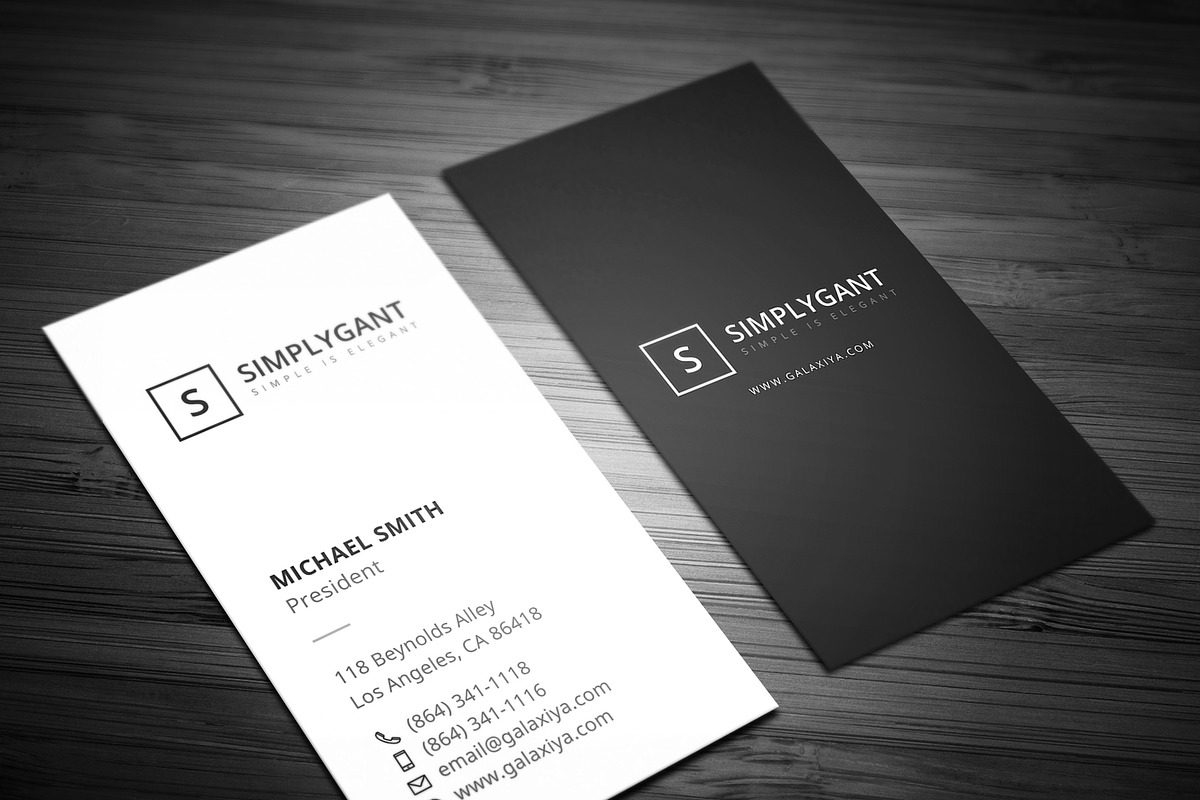 Minimal Vertical Business Cards, a Business Card Template by Galaxiya (Photo 5 of 13)