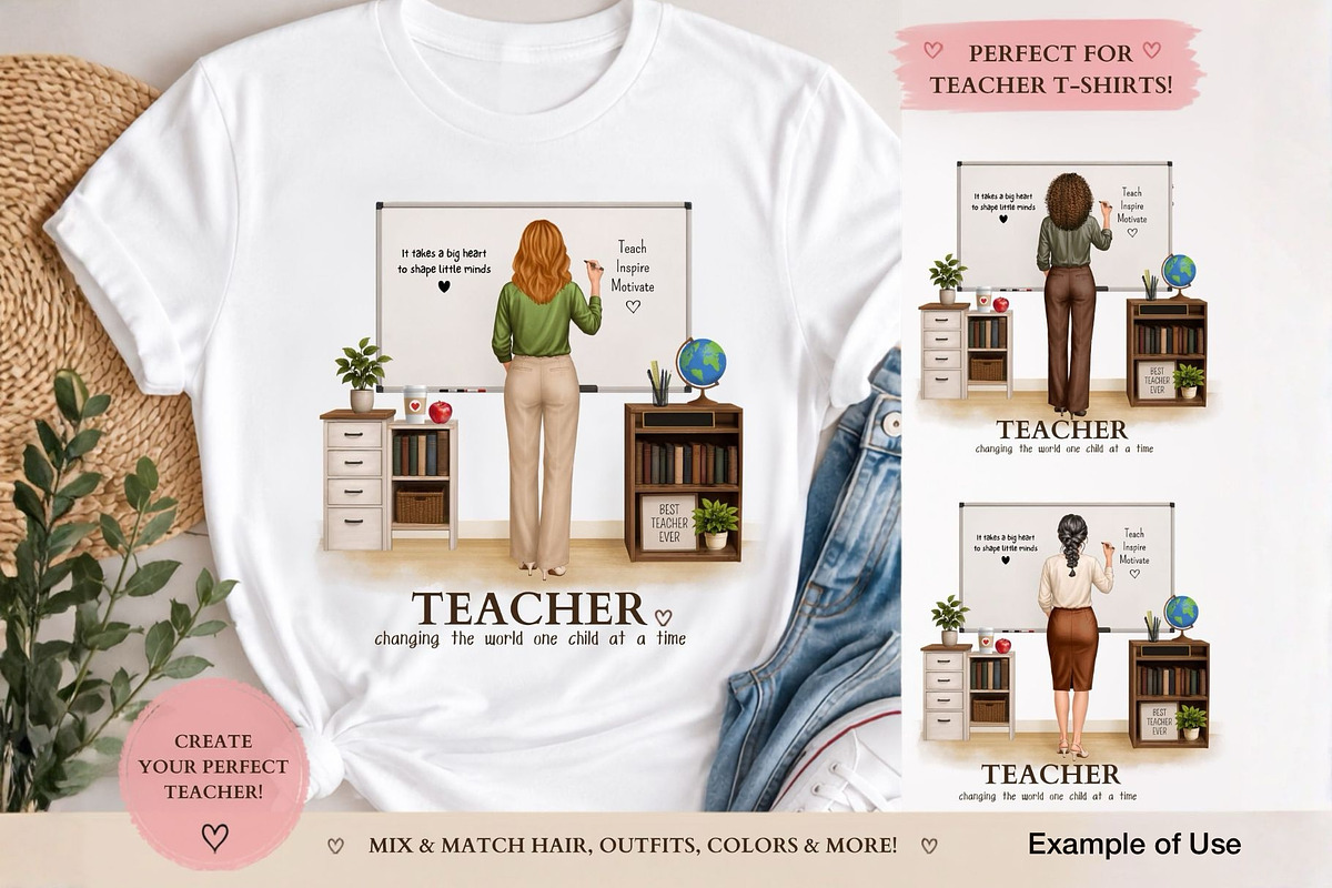 Teacher Portrait Creator Clipart, an Education Illustration by ColorfulPT (Photo 4 of 7)
