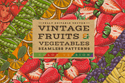 Fruits & Vegetables Vintage Patterns, a Pattern Graphic by ConceptCafe (Thumbnail 1 of 5)