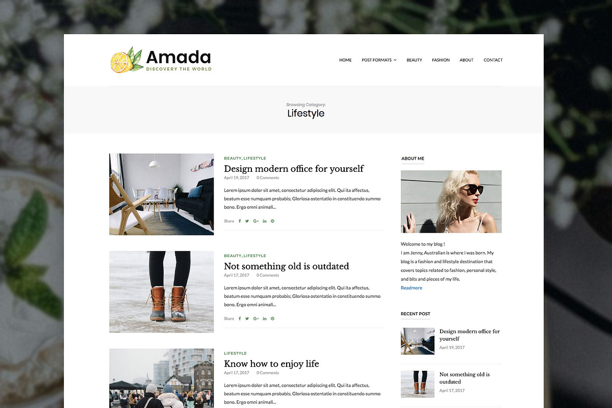 Amada - Travel & Lifestyle Blog, a WordPress Template by EasyBlog Themes (Photo 3 of 4)