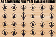 Geometric Pine Tree Emblem Bundle, an Illustration by Creativeshirt (Thumbnail 1 of 31)