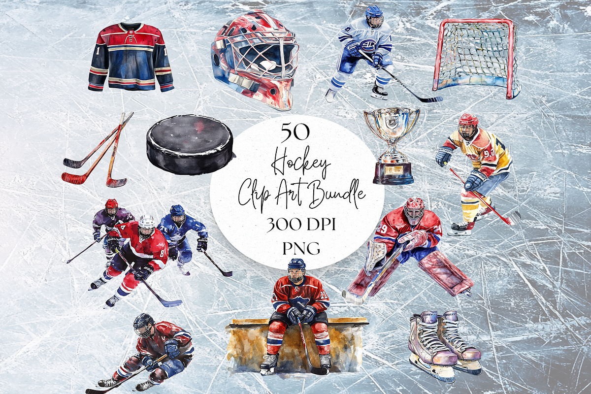 Hockey PNG Bundle, an Illustration by Delta Designs (Photo 1 of 7)