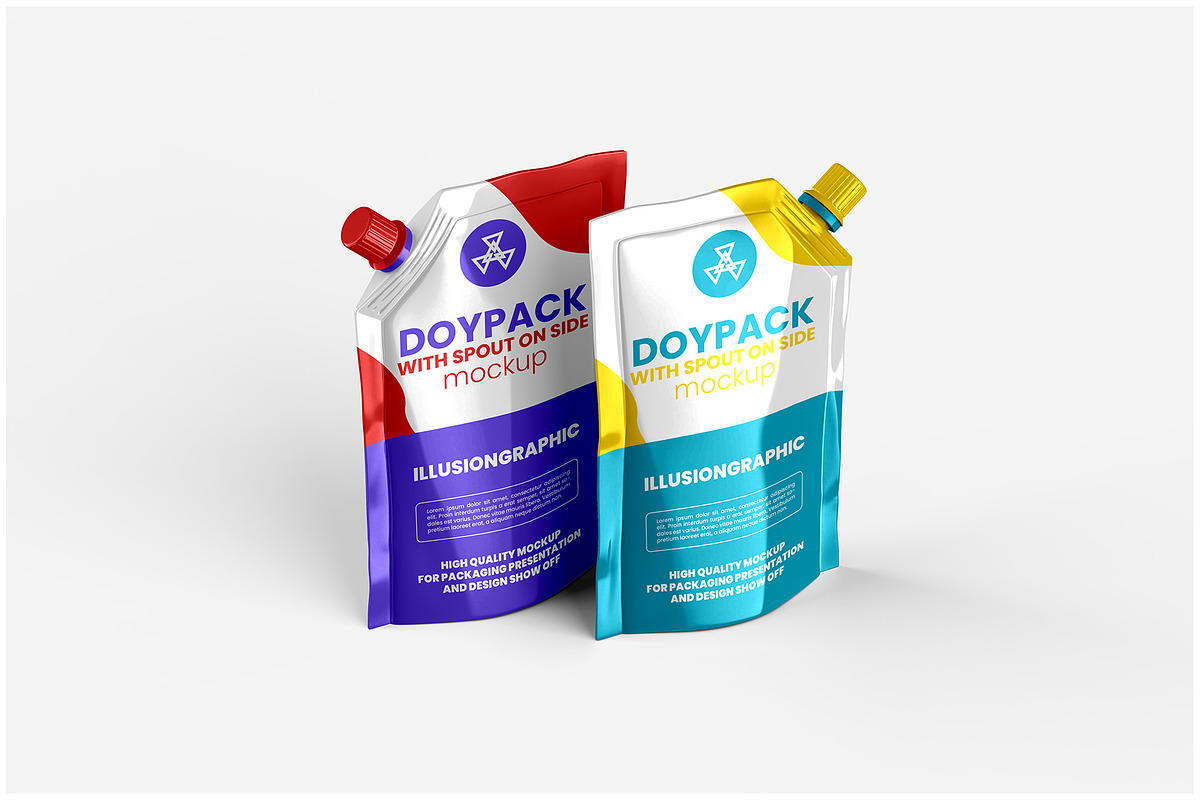 Doypack with Spout on Side Mockup, a Packaging Mockup by Illusiongraphic (Photo 13 of 25)