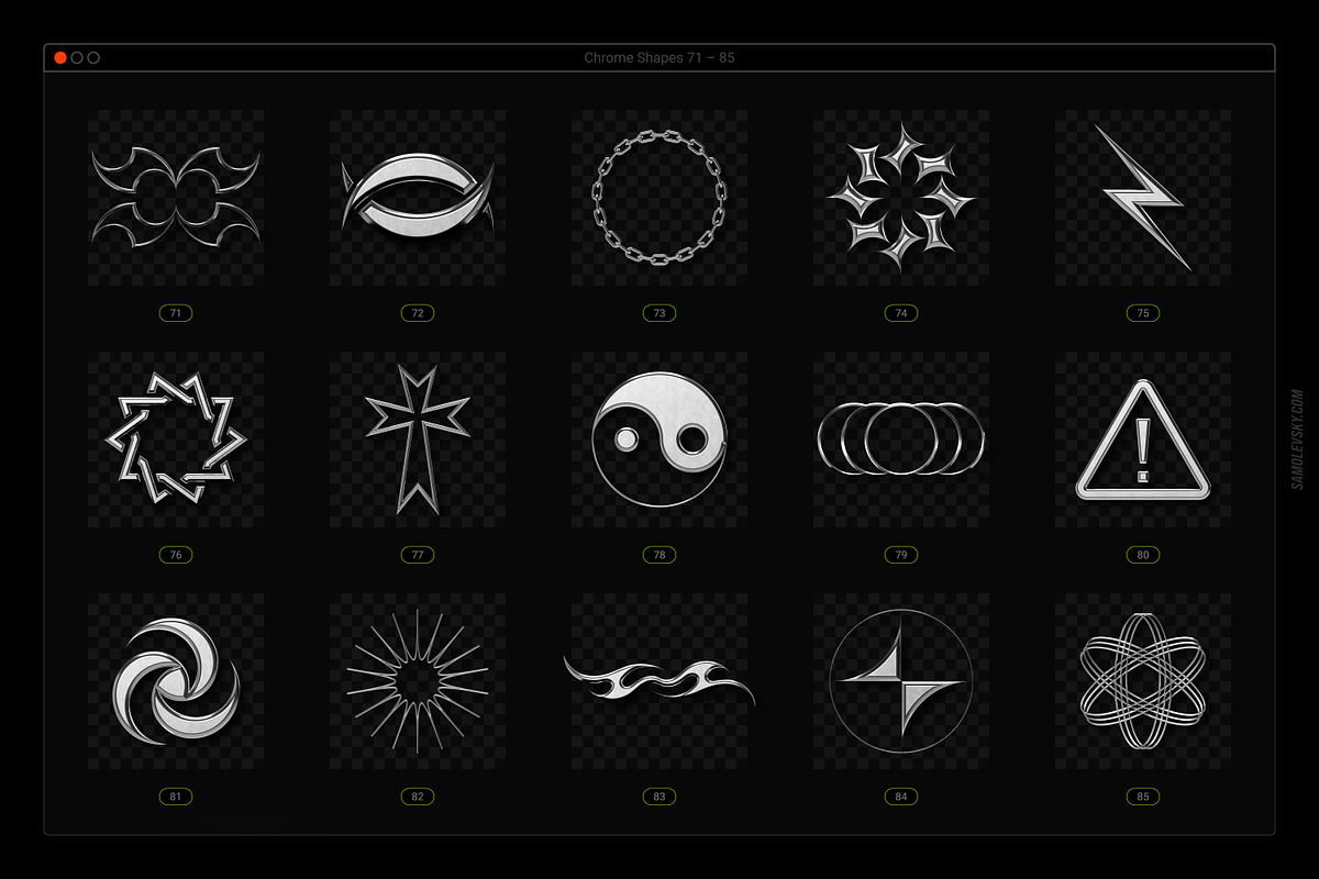 Acid & Chrome Abstract Shapes Bundle, an Object Graphic by Samolevsky (Photo 14 of 25)