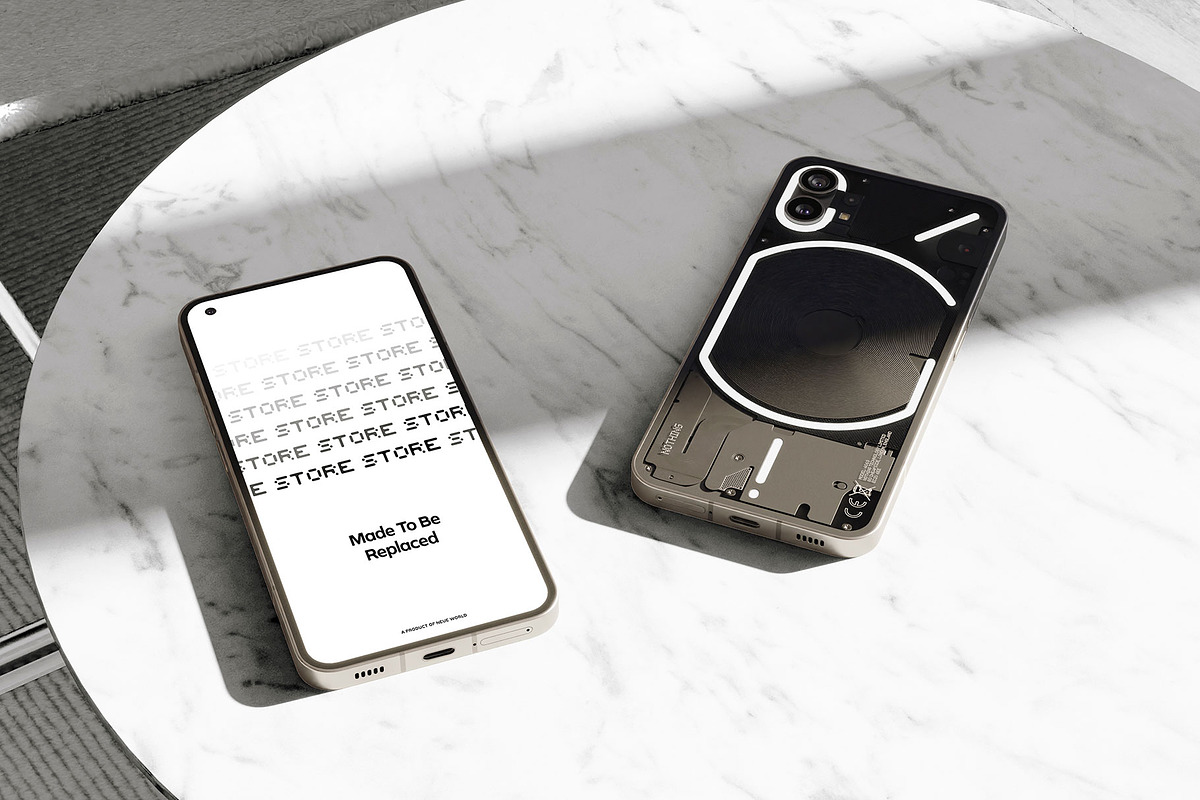Nothing Phone(1) Realistic 3D MockUp, an Android Mockup by neueworld (Photo 5 of 11)