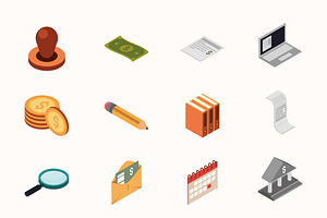 Isometric Taxes & Finance Set, a Templates & Theme by studiogstock