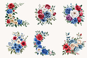 Patriotic Floral Corners Clipart, a Seasonal Illustration by Designworld (Thumbnail 3 of 11)