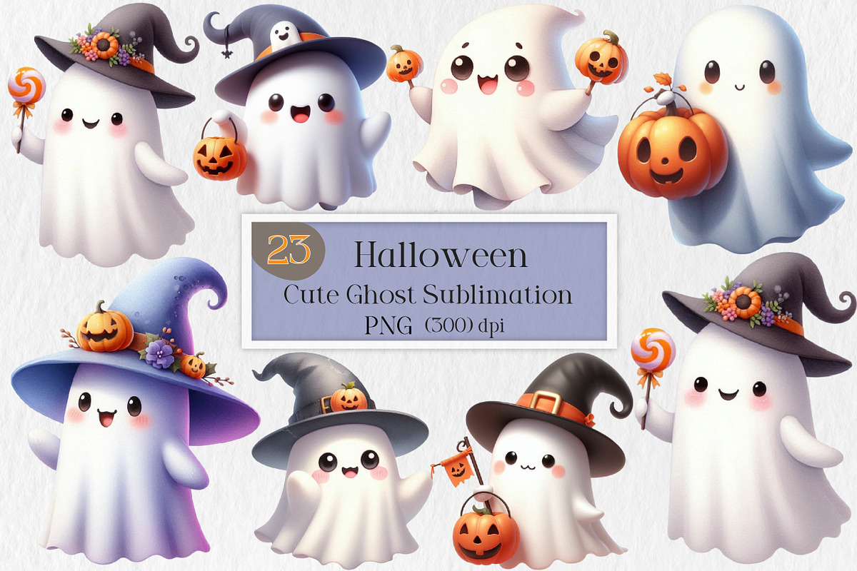 Cute Ghost Halloween Sublimation, an Illustration by Creative Art (Photo 1 of 4)