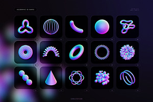 Holographic 3D Shapes Collection