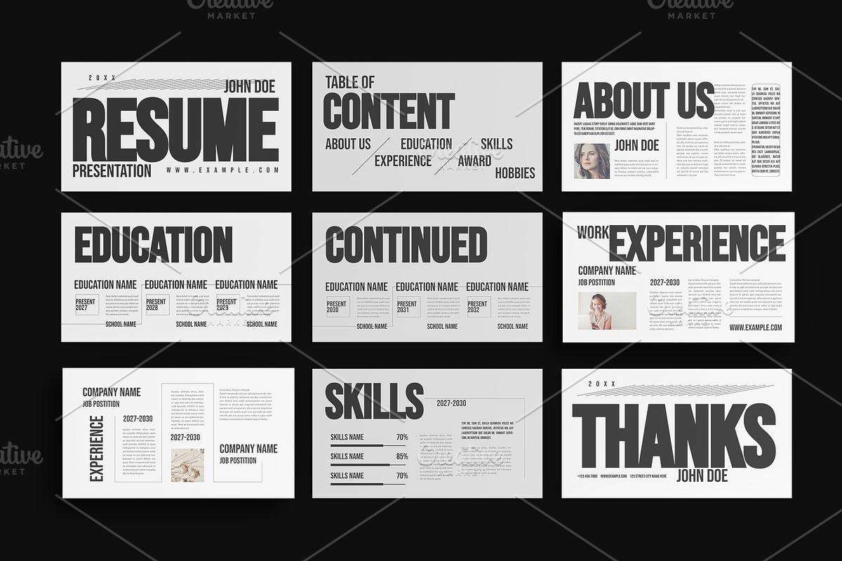 Resume Presentation Template, a Presentation Template by ClickPaint_Studio (Photo 1 of 5)