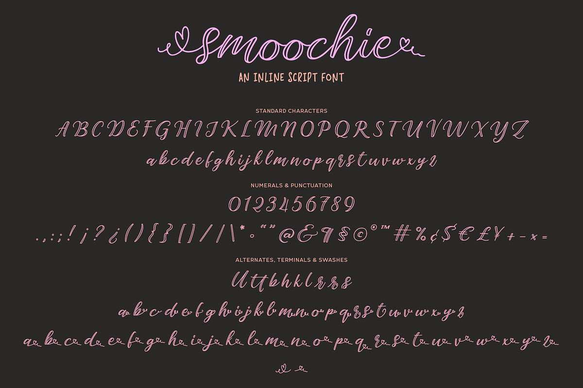Smoochie | An Inline Script Font, a Script Font by Ayca Atalay (Photo 9 of 9)